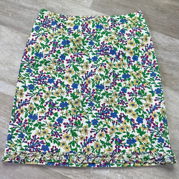 Vintage Ralph Ralph Lauren Spring Floral Ruffle Bottom Skirt Size 4 - Picture 1 of 5